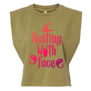 Funny Resting Witch Face Witch Halloween Gift Garment-Dyed Women's Muscle Tee