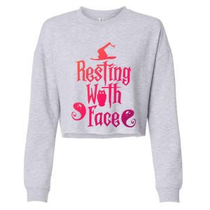 Funny Resting Witch Face Witch Halloween Gift Cropped Pullover Crew