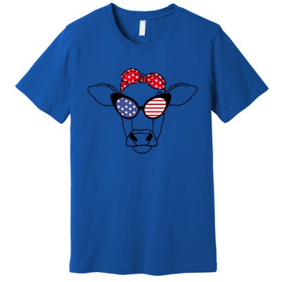 Funny Red White And Moo 4th Of July Usa Patriotic Cow Funny Gift Premium T-Shirt