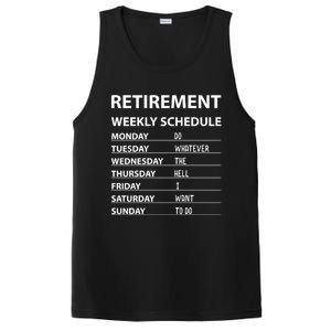 Funny Retiret Weekly Schedule Cool Retired Cute Gift PosiCharge Competitor Tank