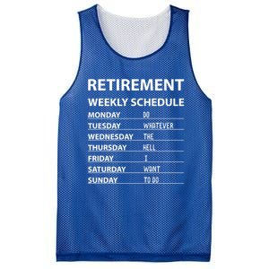 Funny Retiret Weekly Schedule Cool Retired Cute Gift Mesh Reversible Basketball Jersey Tank