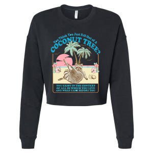 Funny Raccoon You Think You Just Fell Out Of A Coconut Tree Cropped Pullover Crew