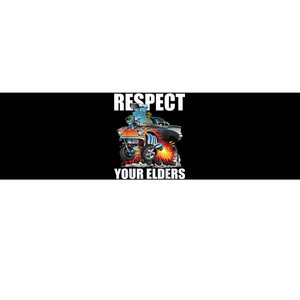 Funny Respect Your Elders Classic Hot Rod Muscle Car Cartoon Bumper Sticker