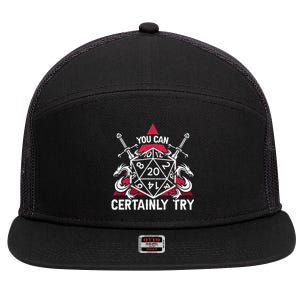 Funny RPG You Can Certainly Try D20 7 Panel Mesh Trucker Snapback Hat