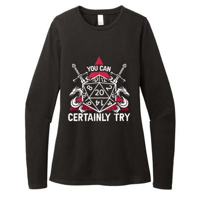 Funny RPG You Can Certainly Try D20 Womens CVC Long Sleeve Shirt