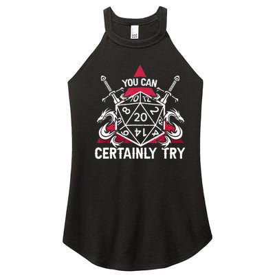 Funny RPG You Can Certainly Try D20 Women's Perfect Tri Rocker Tank