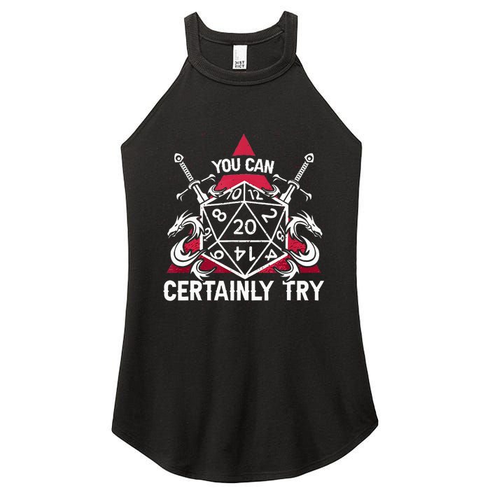 Funny RPG You Can Certainly Try D20 Women's Perfect Tri Rocker Tank