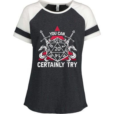 Funny RPG You Can Certainly Try D20 Enza Ladies Jersey Colorblock Tee