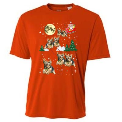 Funny Reindeer Yorkie Xmas Christmas Dog Lovers Gift Cooling Performance Crew T-Shirt