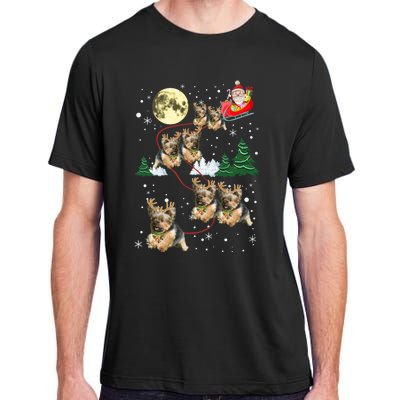 Funny Reindeer Yorkie Xmas Christmas Dog Lovers Gift Adult ChromaSoft Performance T-Shirt