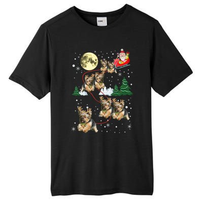 Funny Reindeer Yorkie Xmas Christmas Dog Lovers Gift Tall Fusion ChromaSoft Performance T-Shirt