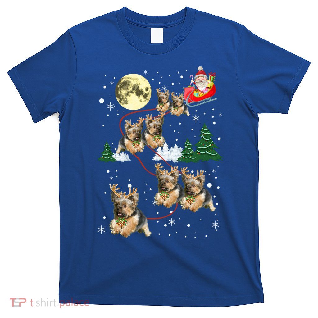 Funny Reindeer Yorkie Xmas Christmas Dog Lovers Gift T-Shirt