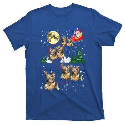 Funny Reindeer Yorkie Xmas Christmas Dog Lovers Gift T-Shirt