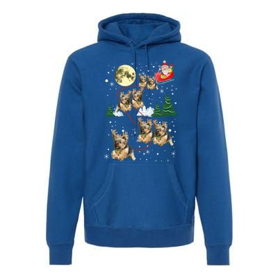 Funny Reindeer Yorkie Xmas Christmas Dog Lovers Gift Premium Hoodie