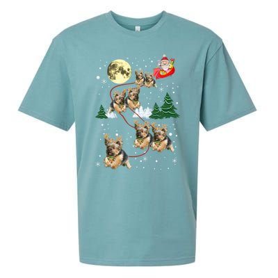 Funny Reindeer Yorkie Xmas Christmas Dog Lovers Gift Sueded Cloud Jersey T-Shirt