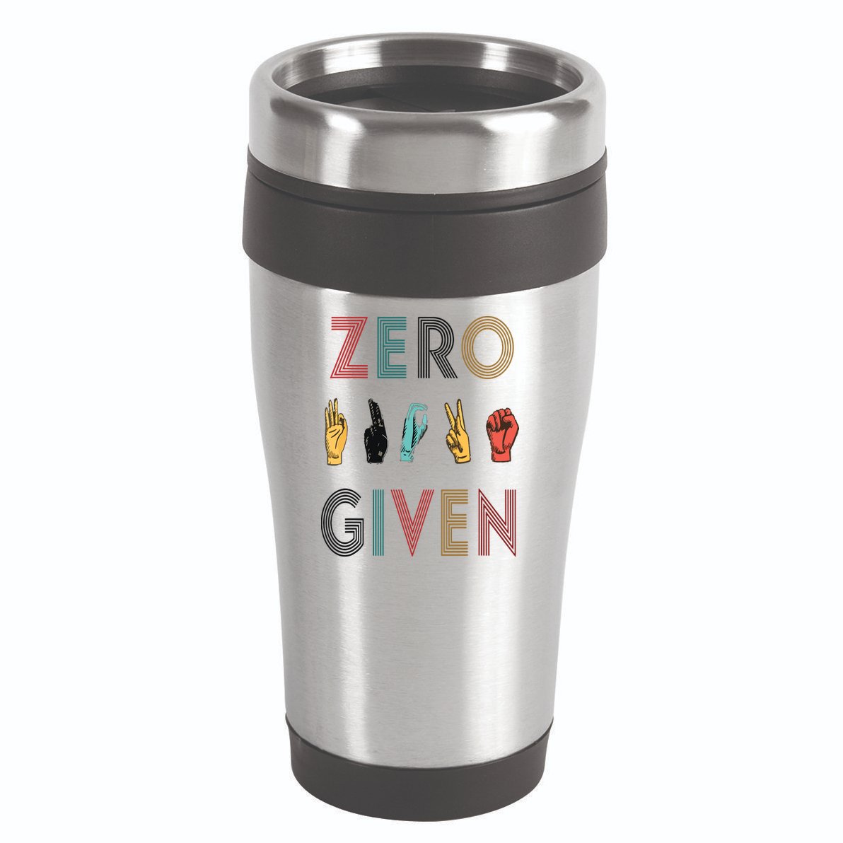 Funny Rude Zero Fucks Given Sign Language ASL Vintage Deaf 16oz Travel Tumbler
