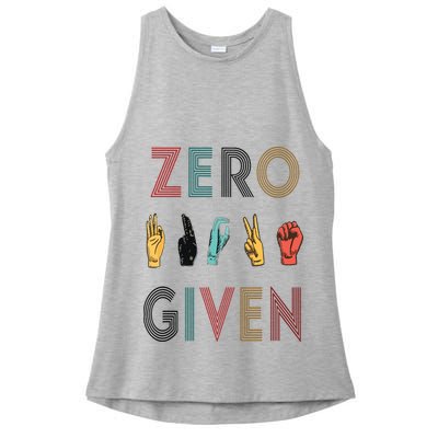 Funny Rude Zero Fucks Given Sign Language ASL Vintage Deaf Ladies PosiCharge Tri-Blend Wicking Tank