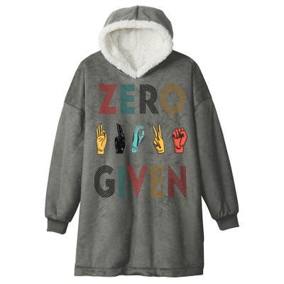 Funny Rude Zero Fucks Given Sign Language ASL Vintage Deaf Hooded Wearable Blanket