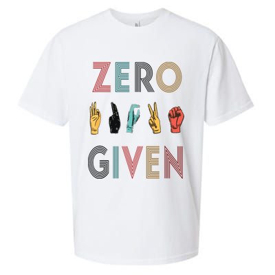 Funny Rude Zero Fucks Given Sign Language ASL Vintage Deaf Sueded Cloud Jersey T-Shirt