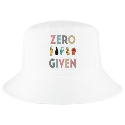Funny Rude Zero Fucks Given Sign Language ASL Vintage Deaf Cool Comfort Performance Bucket Hat