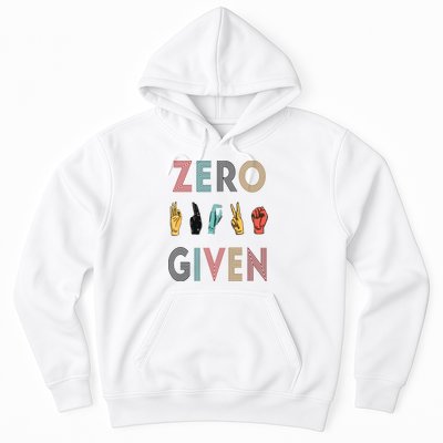 Funny Rude Zero Fucks Given Sign Language ASL Vintage Deaf Hoodie