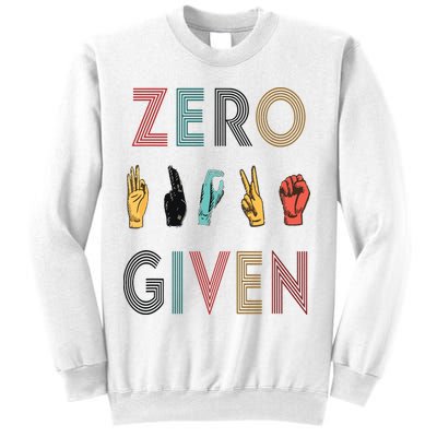 Funny Rude Zero Fucks Given Sign Language ASL Vintage Deaf Sweatshirt