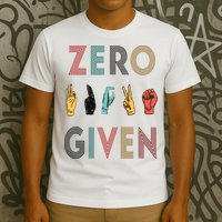 Funny Rude Zero Fucks Given Sign Language ASL Vintage Deaf T-Shirt