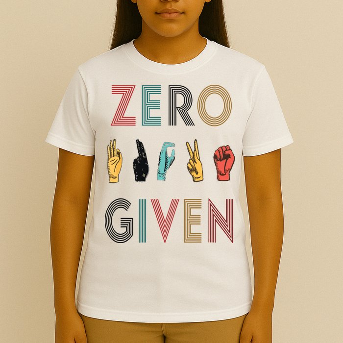 Funny Rude Zero Fucks Given Sign Language ASL Vintage Deaf T-Shirt