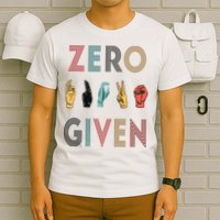 Funny Rude Zero Fucks Given Sign Language ASL Vintage Deaf T-Shirt