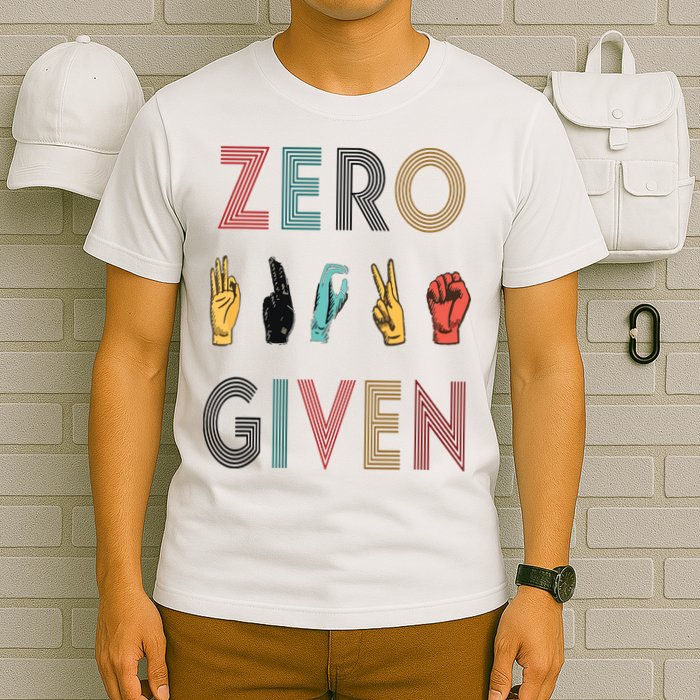 Funny Rude Zero Fucks Given Sign Language ASL Vintage Deaf T-Shirt