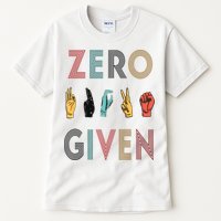 Funny Rude Zero Fucks Given Sign Language ASL Vintage Deaf Tall T-Shirt