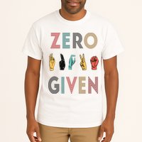 Funny Rude Zero Fucks Given Sign Language ASL Vintage Deaf Tall T-Shirt
