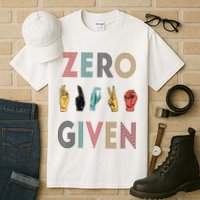 Funny Rude Zero Fucks Given Sign Language ASL Vintage Deaf Tall T-Shirt