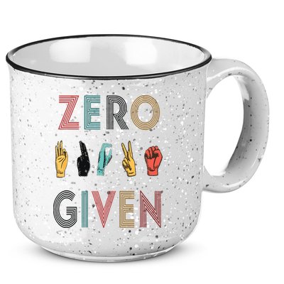Funny Rude Zero Fucks Given Sign Language ASL Vintage Deaf 15oz Campfire Ceramic Mug