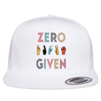 Funny Rude Zero Fucks Given Sign Language ASL Vintage Deaf Flatbill Hat