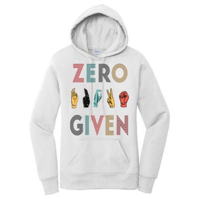 Funny Rude Zero Fucks Given Sign Language ASL Vintage Deaf Women's Pullover Hoodie