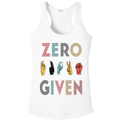 Funny Rude Zero Fucks Given Sign Language ASL Vintage Deaf Ladies PosiCharge Competitor Racerback Tank