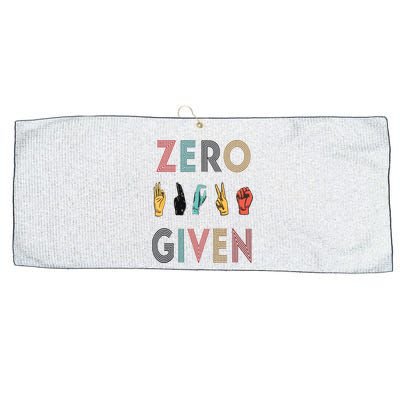 Funny Rude Zero Fucks Given Sign Language ASL Vintage Deaf Large Microfiber Waffle Golf Towel