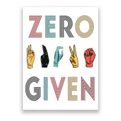 Funny Rude Zero Fucks Given Sign Language ASL Vintage Deaf Poster