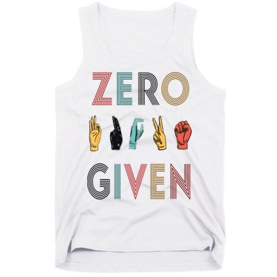 Funny Rude Zero Fucks Given Sign Language ASL Vintage Deaf Tank Top