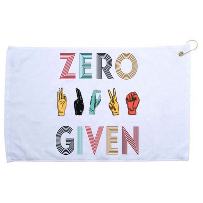 Funny Rude Zero Fucks Given Sign Language ASL Vintage Deaf Grommeted Golf Towel
