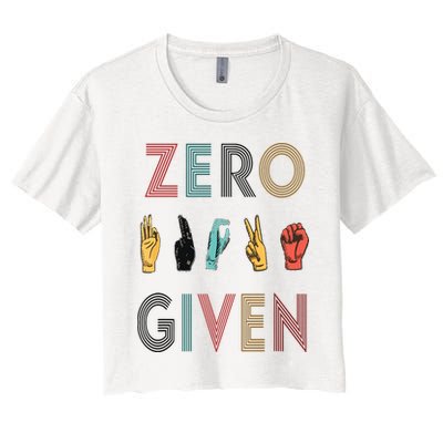 Funny Rude Zero Fucks Given Sign Language ASL Vintage Deaf Crop Top