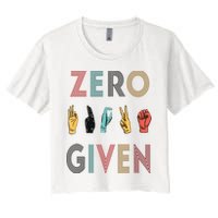 Funny Rude Zero Fucks Given Sign Language ASL Vintage Deaf Crop Top