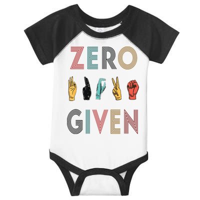 Funny Rude Zero Fucks Given Sign Language ASL Vintage Deaf Infant Baby Jersey Bodysuit