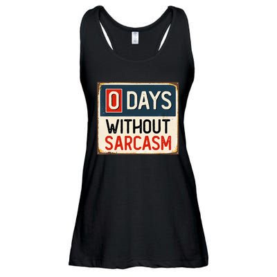  Funny Sarcastic 0 Days Without sarcasm Ladies Essential Flowy Tank