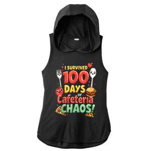 Funny Survived 100 Days Of School Cafeteria Staff Lunch Lady Ladies PosiCharge Tri-Blend Wicking Draft Hoodie Tank