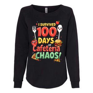 Funny Survived 100 Days Of School Cafeteria Staff Lunch Lady Womens California Wash Sweatshirt