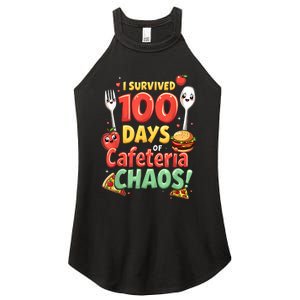 Funny Survived 100 Days Of School Cafeteria Staff Lunch Lady Women's Perfect Tri Rocker Tank