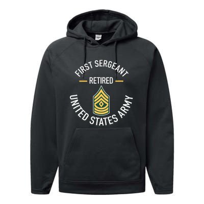 First Sergeant 1sg Retired Army Military Retirement Gifts Performance Fleece Hoodie