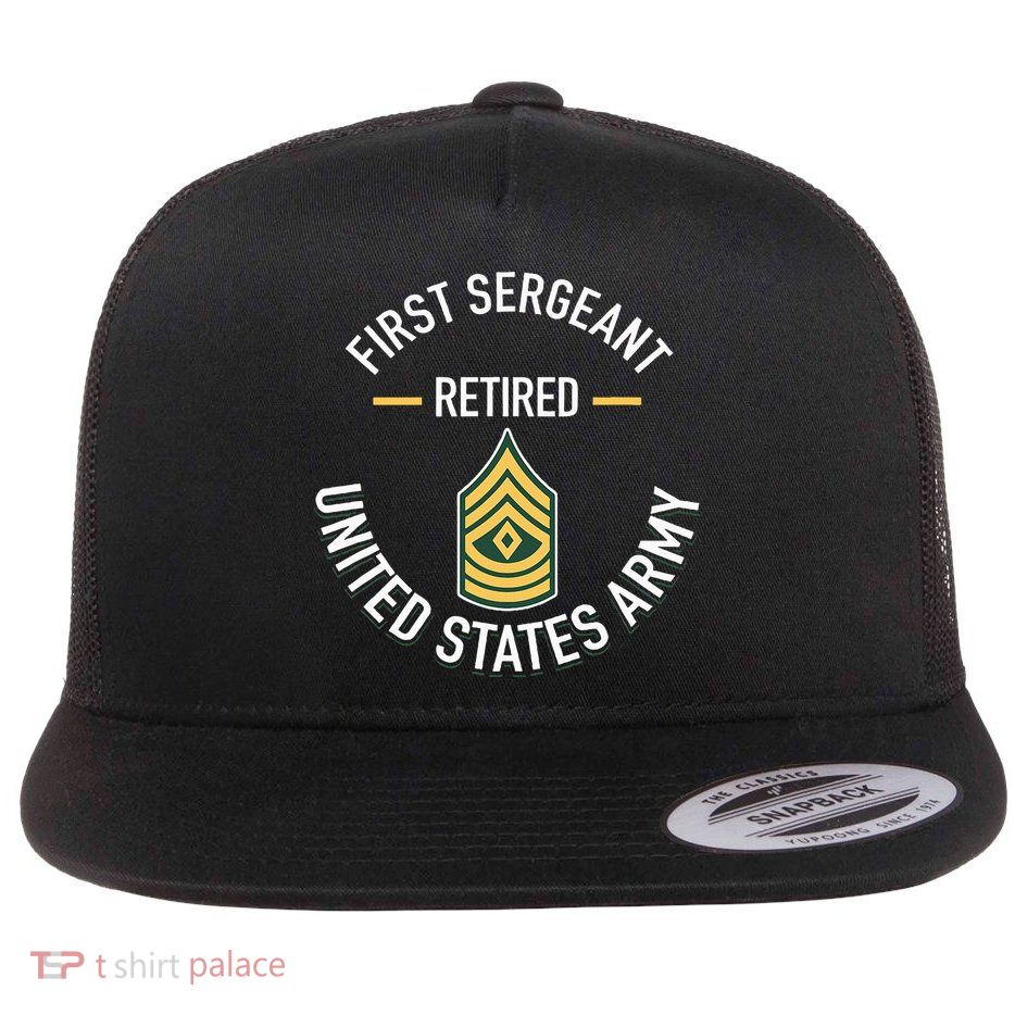 First Sergeant 1sg Retired Army Military Retirement Gifts Flatbill Hat